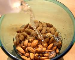 Soaking almonds